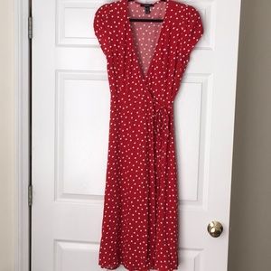Polka dot wrap dress